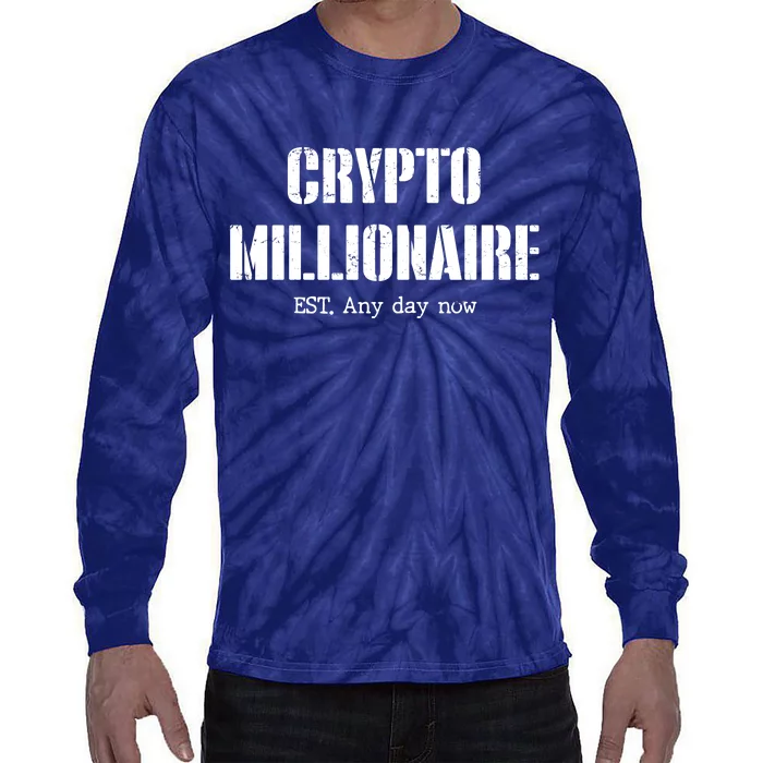 Crypto Millionaire Est. Any Day Now Tie-Dye Long Sleeve Shirt