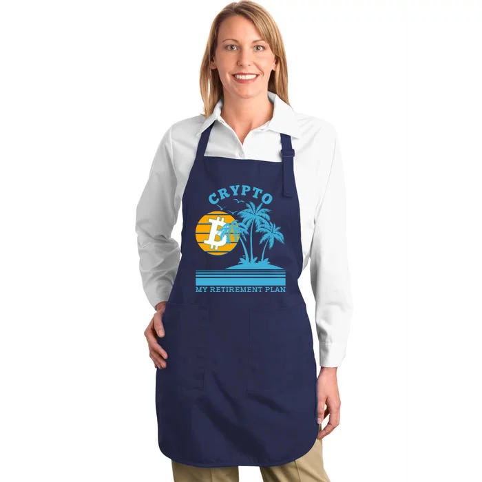 Crypto My Retirement Plan Full-Length Apron With Pocket