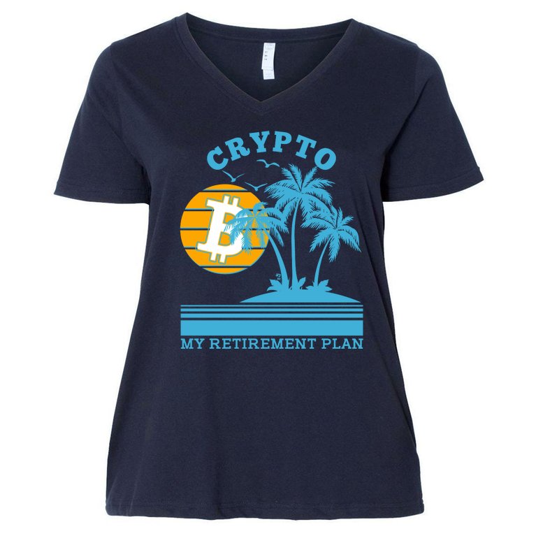 Crypto My Retirement Plan Women's V-Neck Plus Size T-Shirt