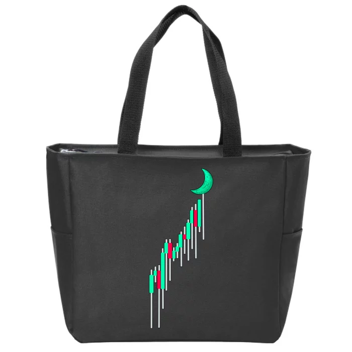 Crypto To The Moon Trading Hodl Stock Chart Zip Tote Bag