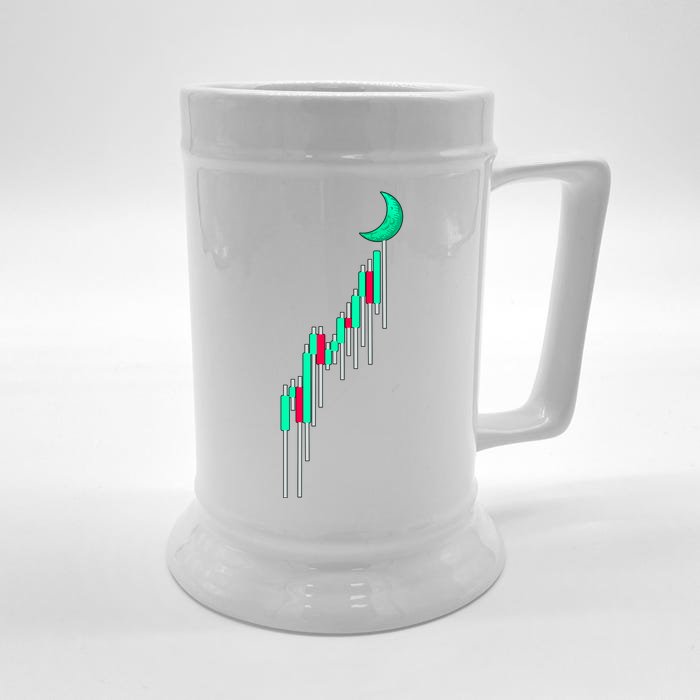 Crypto To The Moon Trading Hodl Stock Chart Front & Back Beer Stein