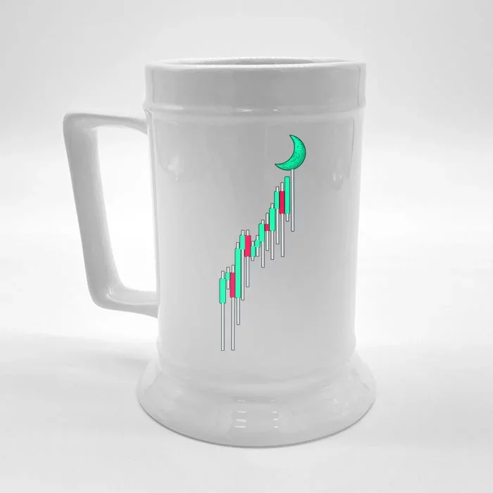 Crypto To The Moon Trading Hodl Stock Chart Front & Back Beer Stein