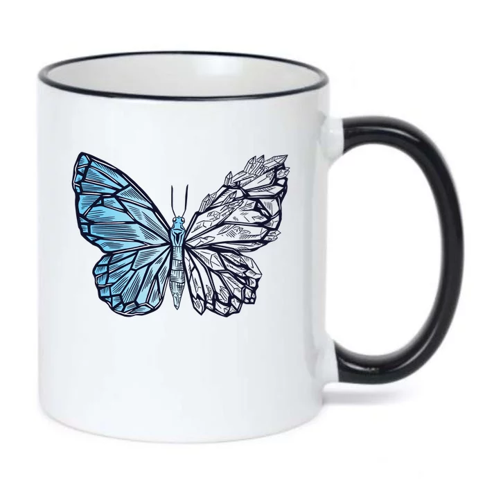 Crystal Butterfly Black Color Changing Mug