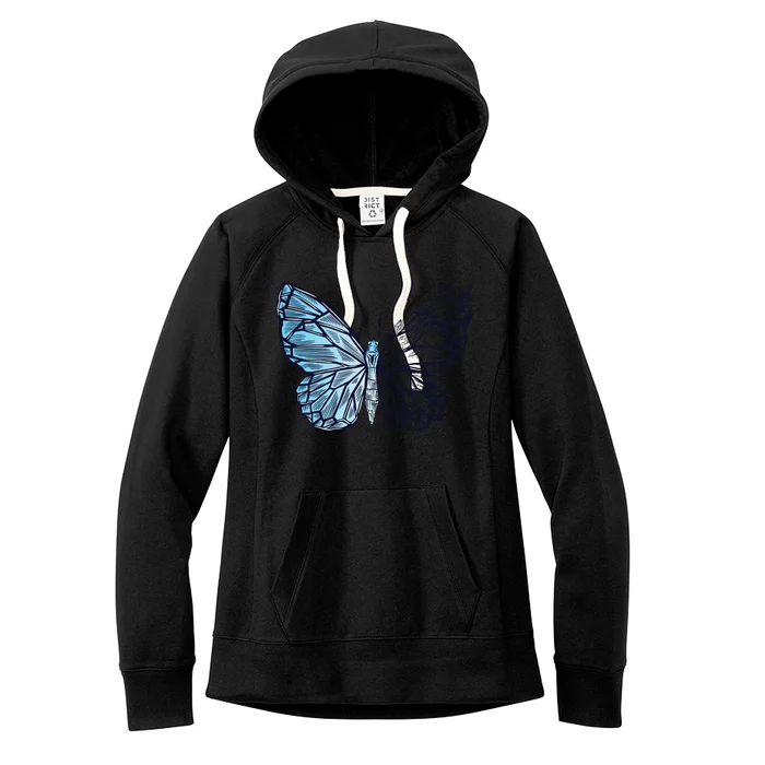 Crystal Butterfly Women's Fleece Hoodie