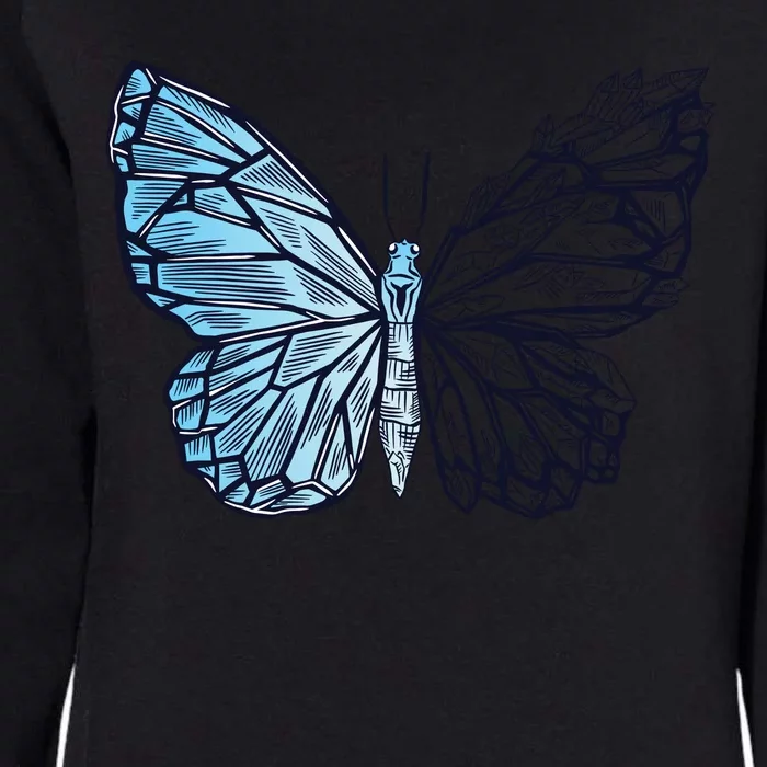 Crystal Butterfly Womens California Wash Sweatshirt