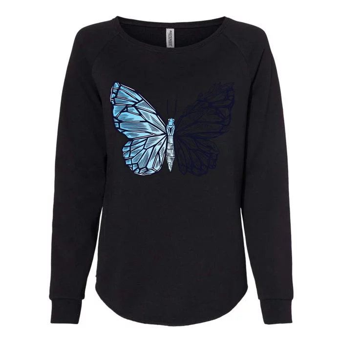 Crystal Butterfly Womens California Wash Sweatshirt