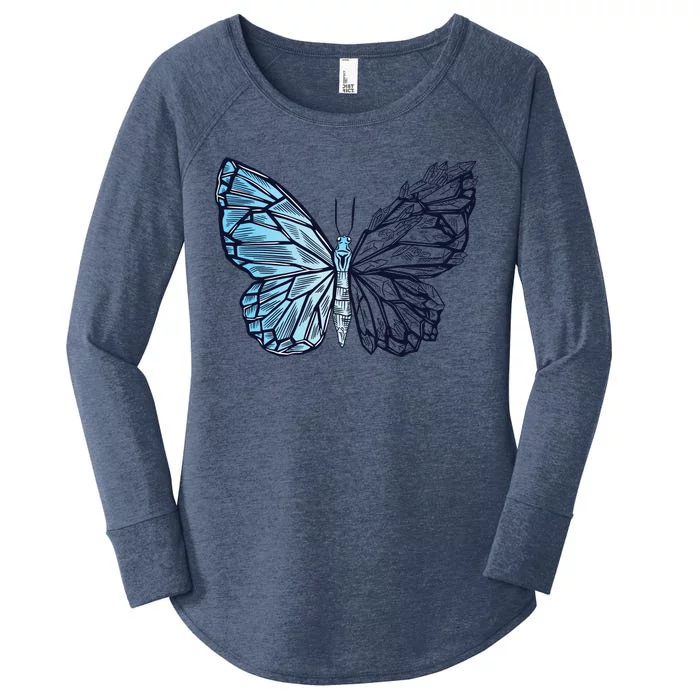 Crystal Butterfly Women's Perfect Tri Tunic Long Sleeve Shirt