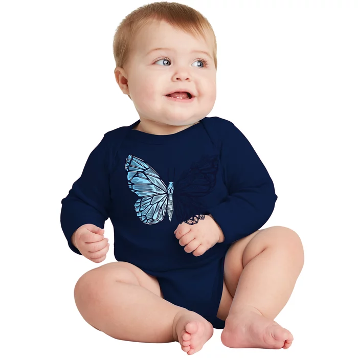 Crystal Butterfly Baby Long Sleeve Bodysuit