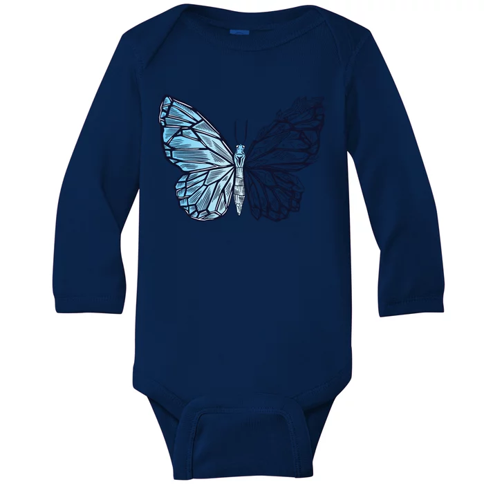 Crystal Butterfly Baby Long Sleeve Bodysuit