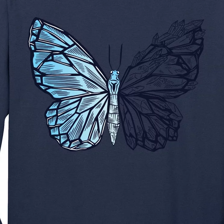 Crystal Butterfly Tall Long Sleeve T-Shirt