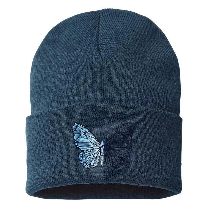 Crystal Butterfly Sustainable Knit Beanie