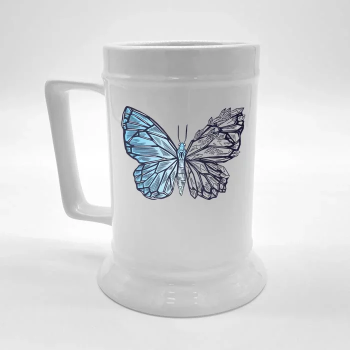 Crystal Butterfly Front & Back Beer Stein