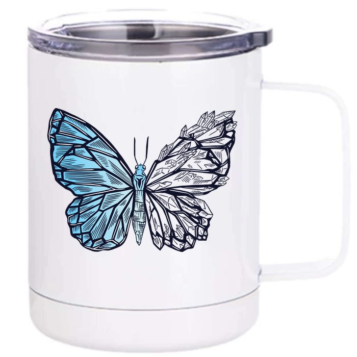 Crystal Butterfly Front & Back 12oz Stainless Steel Tumbler Cup