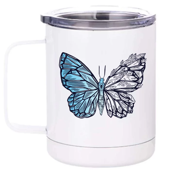 Crystal Butterfly Front & Back 12oz Stainless Steel Tumbler Cup