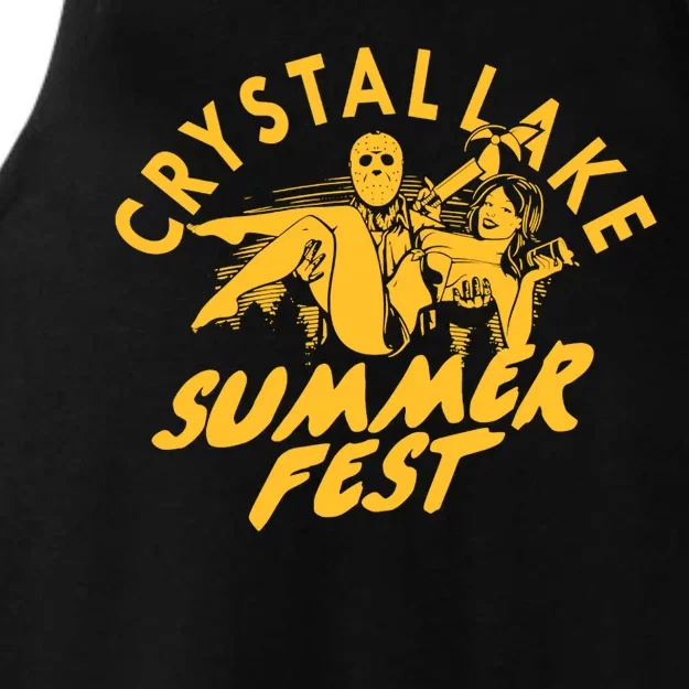 Crystal Lake Summer Fest Horror Movie Fan Ladies Tri-Blend Wicking Tank