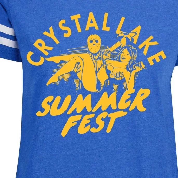 Crystal Lake Summer Fest Horror Movie Fan Enza Ladies Jersey Football T-Shirt