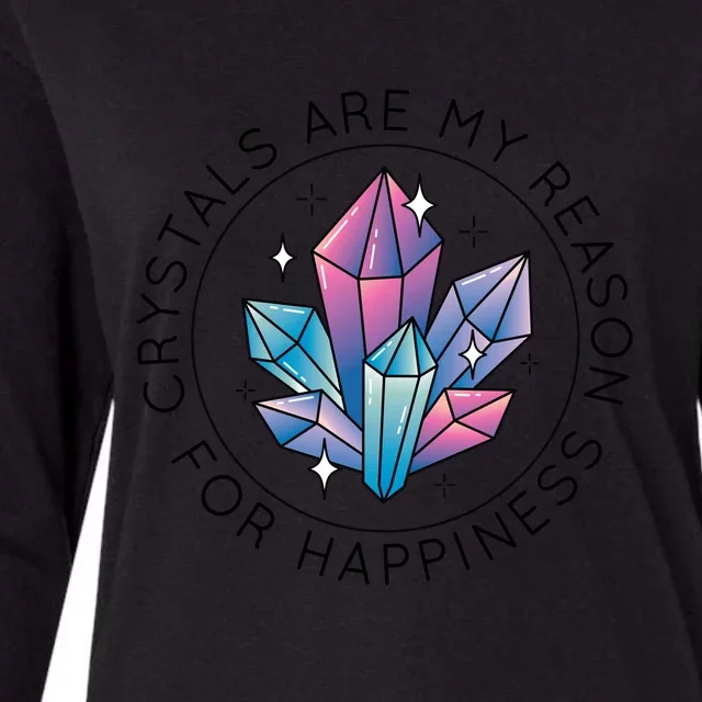 Crystals Are My Reason For Happiness Womens Cotton Relaxed Long Sleeve T-Shirt