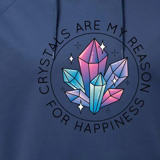 Crystals Are My Reason For Happiness Performance Fleece Hoodie