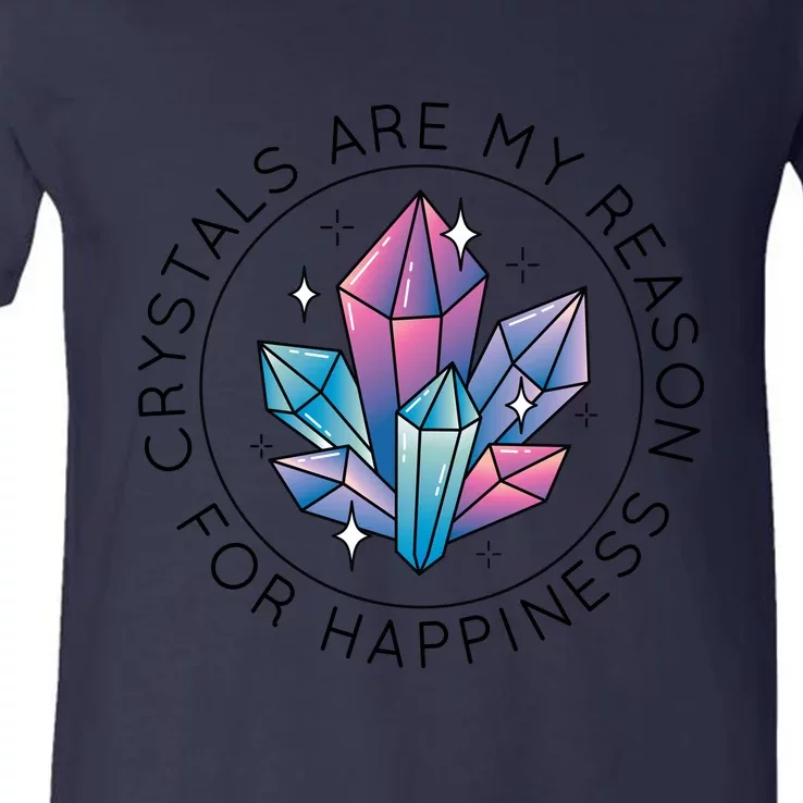 Crystals Are My Reason For Happiness V-Neck T-Shirt