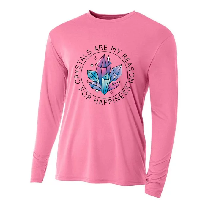 Crystals Are My Reason For Happiness Cooling Performance Long Sleeve Crew