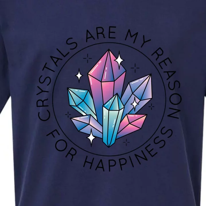 Crystals Are My Reason For Happiness Sueded Cloud Jersey T-Shirt