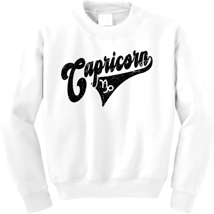 Capricorn Retro Zodiac Astrology Horoscope Capricorn Kids Sweatshirt