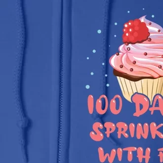 Cake Student 100th Days Sprinkled Fun 100 Days Of School Gift Full Zip Hoodie