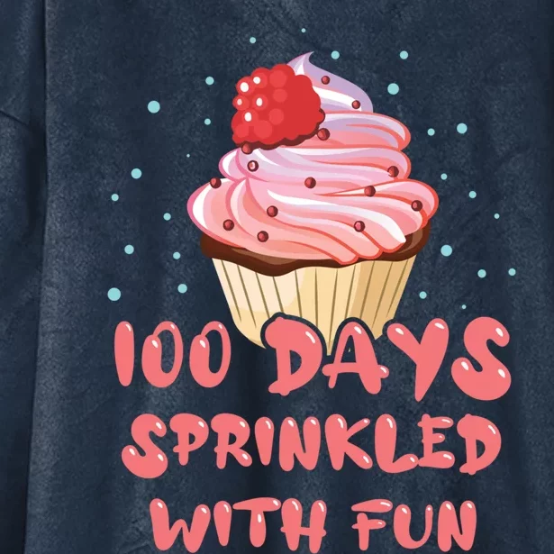 Cake Student 100th Days Sprinkled Fun 100 Days Of School Gift Hooded Wearable Blanket