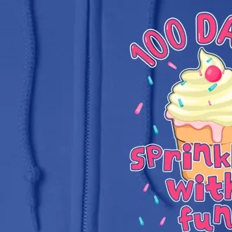 Cupcake Student 100th Days Sprinkled Fun 100 Days Of School Gift Full Zip Hoodie