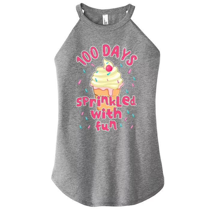 Cupcake Student 100th Days Sprinkled Fun 100 Days Of School Gift Women’s Perfect Tri Rocker Tank