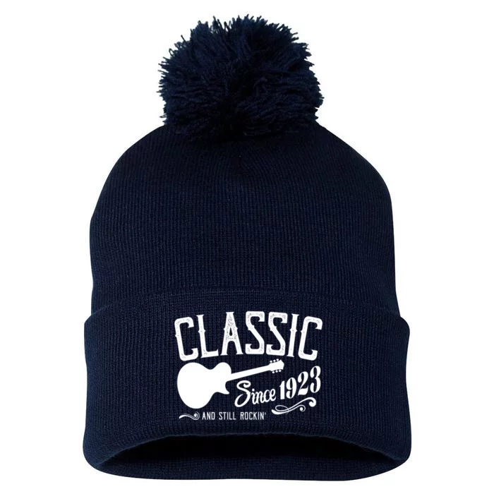 Classic Since 1923 And Still Rockin 100th Birthday Pom Pom 12in Knit Beanie