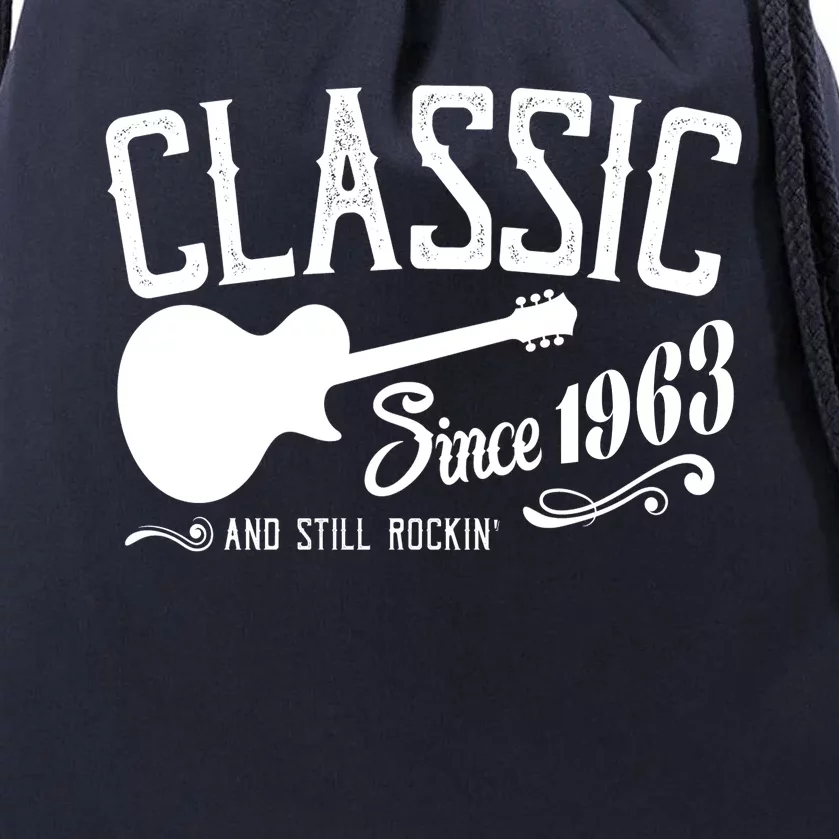 Classic Since 1963 And Still Rockin 60th Birthday Drawstring Bag