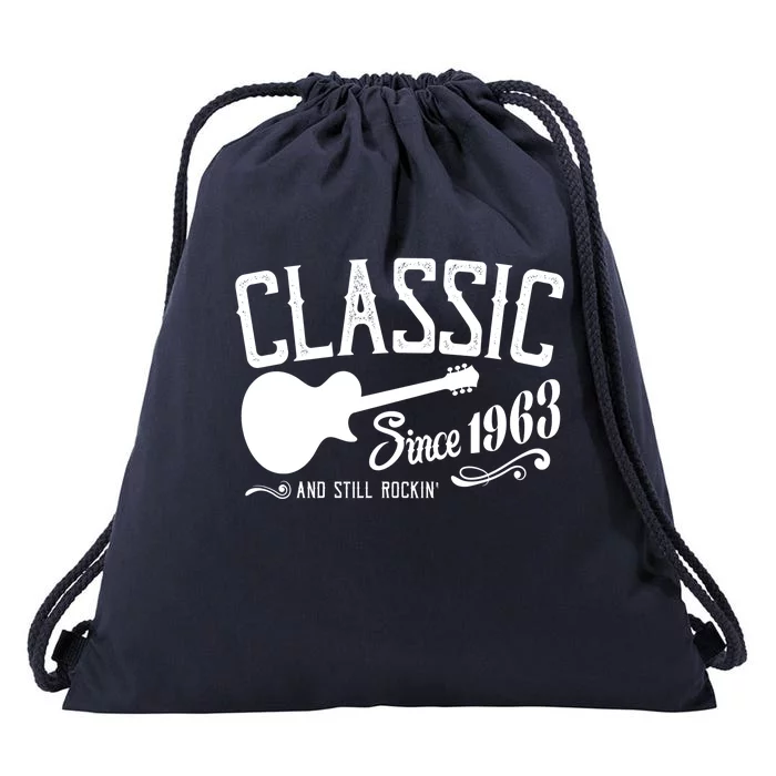 Classic Since 1963 And Still Rockin 60th Birthday Drawstring Bag