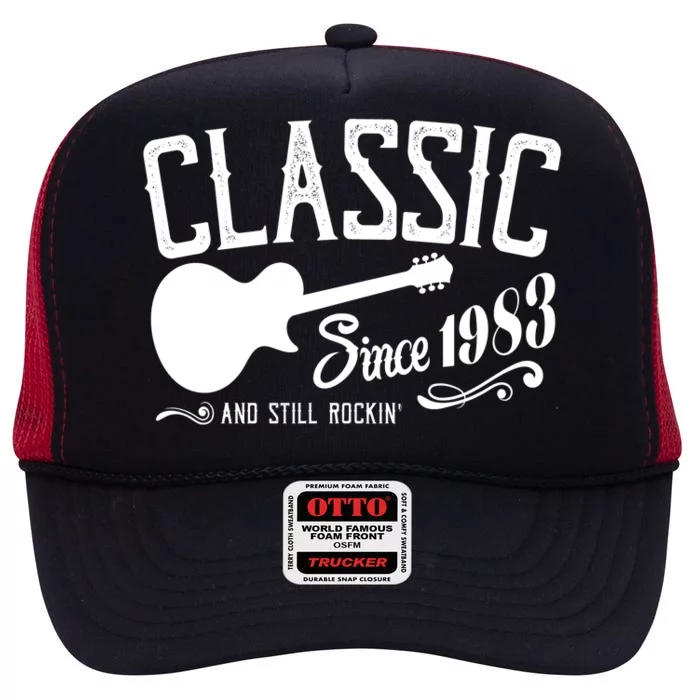 Classic Since 1983 And Still Rockin 40th Birthday High Crown Mesh Trucker Hat