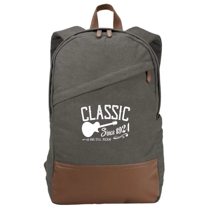 Classic Since 1924 And Still Rockin 100th Birthday Cotton Canvas Backpack