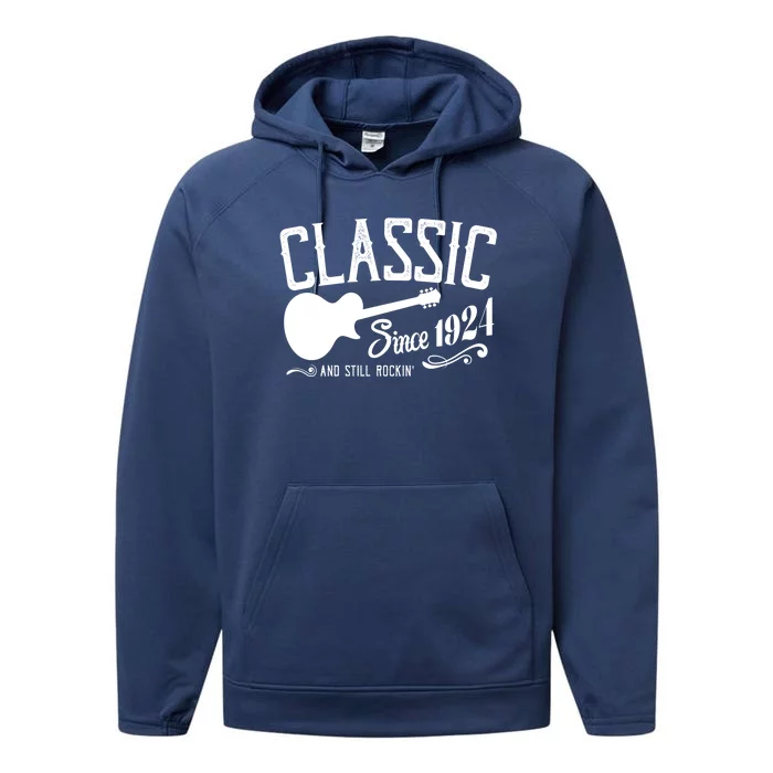 Classic Since 1924 And Still Rockin 100th Birthday Performance Fleece Hoodie