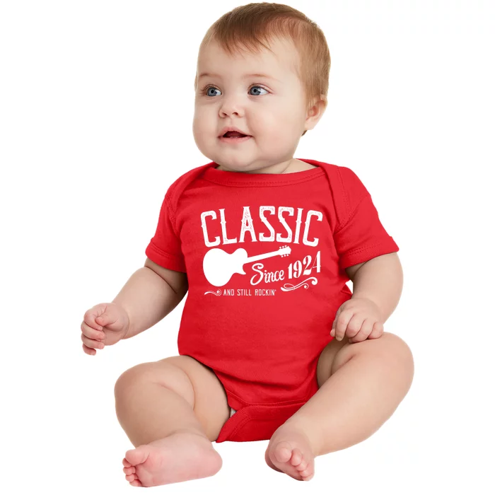 Classic Since 1924 And Still Rockin 100th Birthday Baby Bodysuit