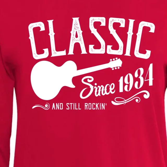 Classic Since 1934 And Still Rockin 90th Birthday Womens Cotton Relaxed Long Sleeve T-Shirt