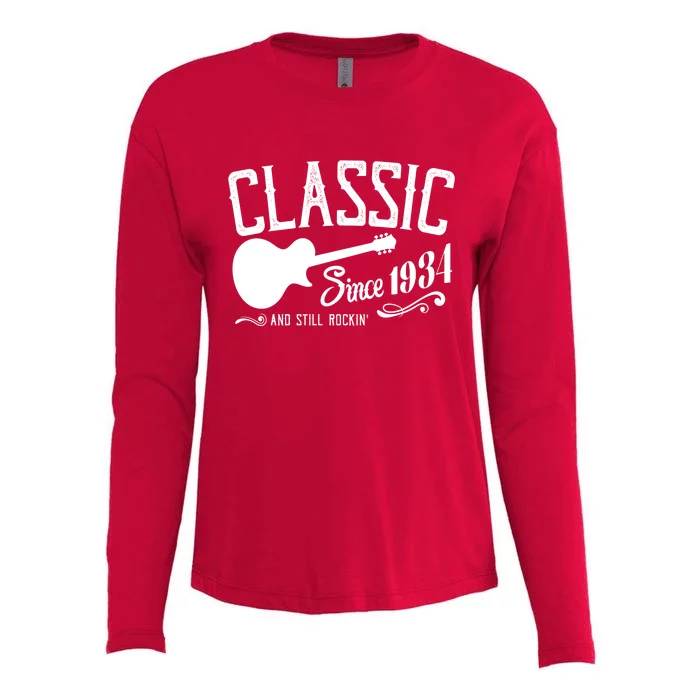 Classic Since 1934 And Still Rockin 90th Birthday Womens Cotton Relaxed Long Sleeve T-Shirt