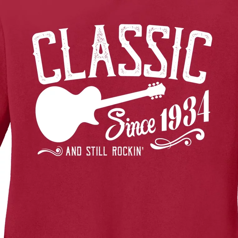 Classic Since 1934 And Still Rockin 90th Birthday Ladies Long Sleeve Shirt