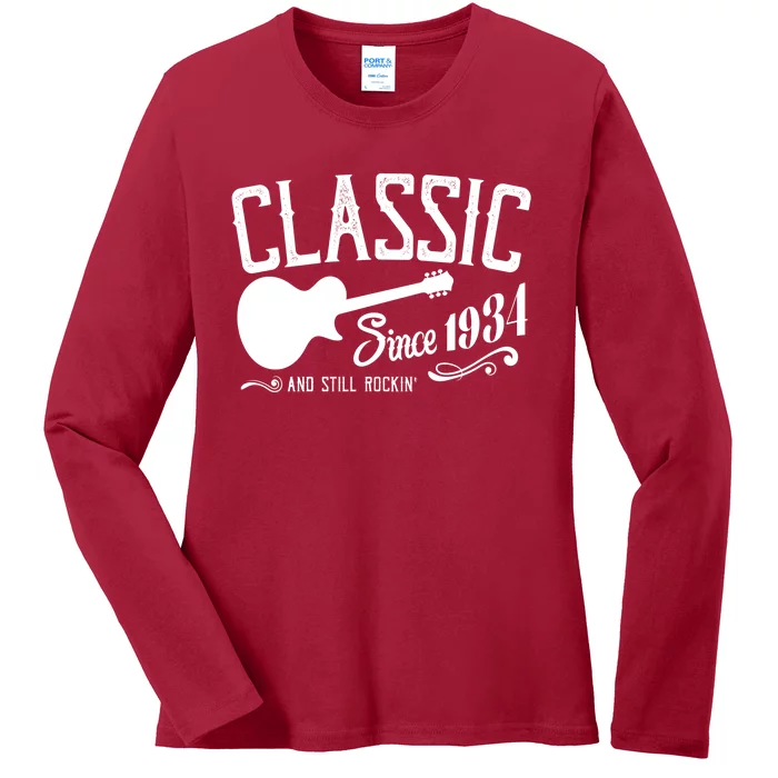 Classic Since 1934 And Still Rockin 90th Birthday Ladies Long Sleeve Shirt