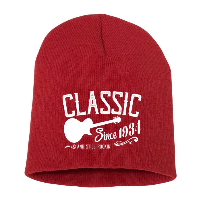 Classic Since 1934 And Still Rockin 90th Birthday Short Acrylic Beanie