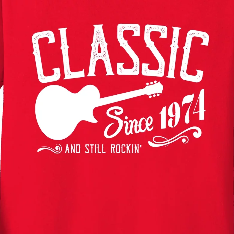 Classic Since 1974 And Still Rockin 50th Birthday Kids Long Sleeve Shirt