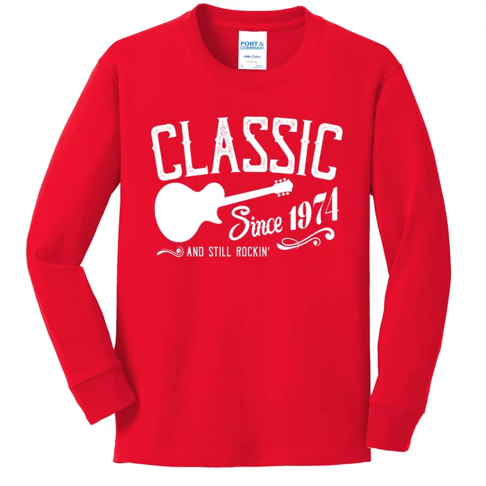 Classic Since 1974 And Still Rockin 50th Birthday Kids Long Sleeve Shirt