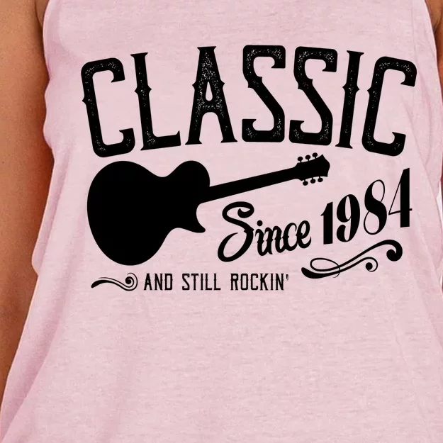 Classic Since 1984 And Still Rockin 40th Birthday Women's Knotted Racerback Tank