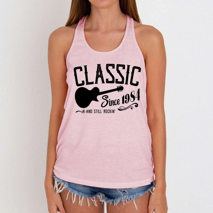 Classic Since 1984 And Still Rockin 40th Birthday Women's Knotted Racerback Tank