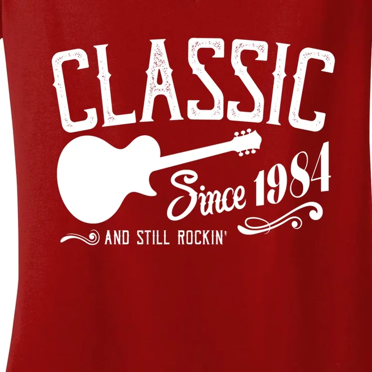 Classic Since 1984 And Still Rockin 40th Birthday Women's V-Neck T-Shirt