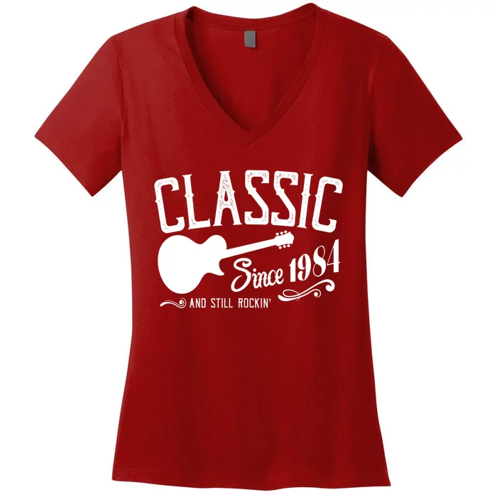 Classic Since 1984 And Still Rockin 40th Birthday Women's V-Neck T-Shirt