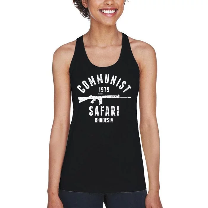 Communist Safari 1979 Rhodesia Light Infantry Women's Racerback Tank