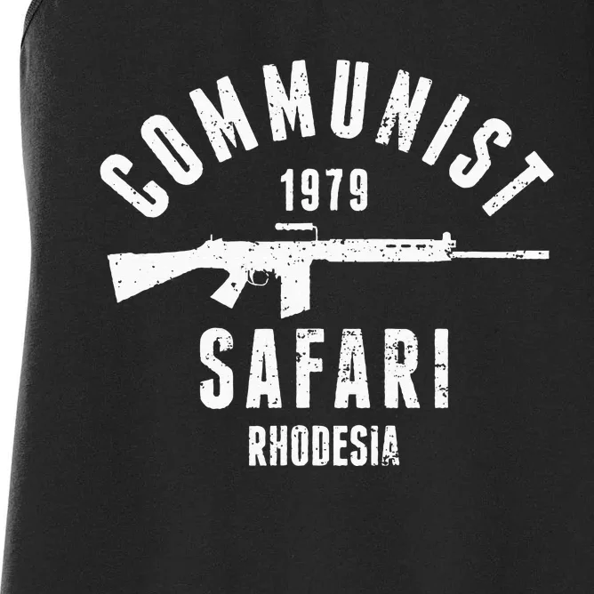 Communist Safari 1979 Rhodesia Light Infantry Women's Racerback Tank